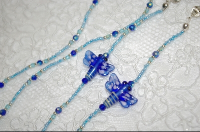 +MBA #6315  "Blue Glass Dragonflies & Crystals"