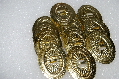 +MBA #S51-223   "Lot Of 13 Gold Tone Oval Metal Concho's"