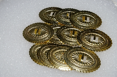 +MBA #S51-223   "Lot Of 13 Gold Tone Oval Metal Concho's"