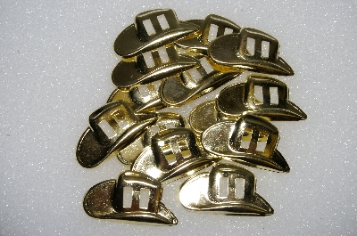 +MBA #S51-265   "Lot Of 14 Gold Tone Metal Cowboy Hat Concho's"