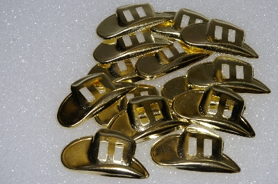 +MBA #S51-265   "Lot Of 14 Gold Tone Metal Cowboy Hat Concho's"