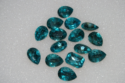 +MBA #S51-309   "Vintage Lot Of Large Blue Topaz Colored Glass Rhinestones"