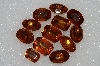 +MBA #S51-295   "Vintage Lot Of 12 Citrine Colored Faceted Large Glass Rhinestones"