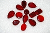 +MBA #S51-277   "Vintage Lot Of 13 Ruby Red Large Glass Rhinestones"