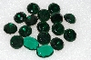 +MBA #S51-316   "Vintage Lot Of 17 Large Emerald Green Glass Rhinestones"