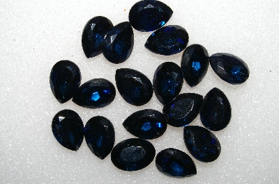+MBA #S51-338   "Vintage Lot Of 18  Large Dark Blue Glass Rhinestones"