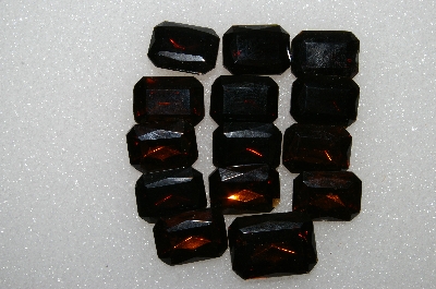 +MBA #S51-286    "Vintage Lot Of 16 Large Brown Glass Rhinestones"