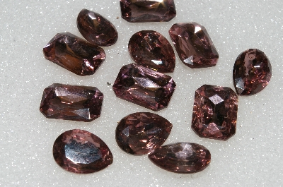 +MBA #S51-332   "Vintage Lot Of  12 Large Purple Glass Rhinestones"