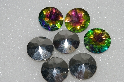 +MBA #S51-297   "Vintage Lot Of 8 Large Rainbow Colored Rhinestones"