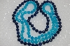 +MBA #S51-550   "Set Of 2 Blue Gemstone 24" Bead Necklaces"