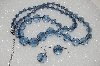 +MBA #S59-128   "Fancy Blue Faceted  Acrylic Bead Necklace & Earrings Set"