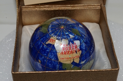 +MBA #S25-339   "Gemstone Paper Weight Globe"