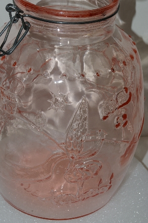 +MBA #S25-001  "Older Large Pink Glass Storage Jar"