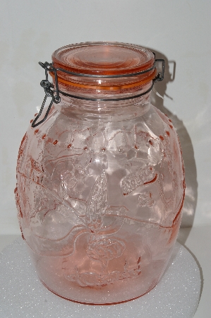 +MBA #S25-001  "Older Large Pink Glass Storage Jar"