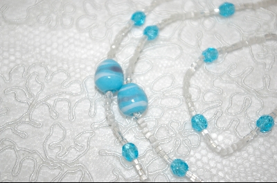 +MBA #6673  "Blue Glass Eggs & Blue Cracked Glass Beads