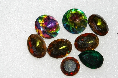 +MBA  #S25-283   "Vintage Lot Of 8 Large Glass Rhinestones"