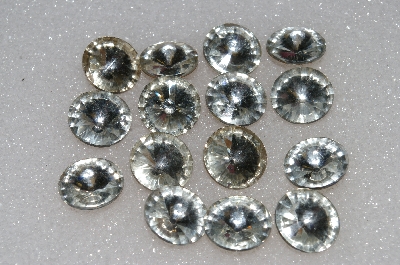 +MBA #S25-258   "Vintage Lot Of   15 Clear Large Round Foil Backed Rhinestones" 