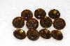+MBA #S25-229   "Vintage Lot Of 11 Brown Round Cut Large Glass Rhinestones"