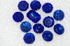 +MBA #S25-217   "Vintage Lot Of 12 Large Blue Faceted Glass Rhinestones"