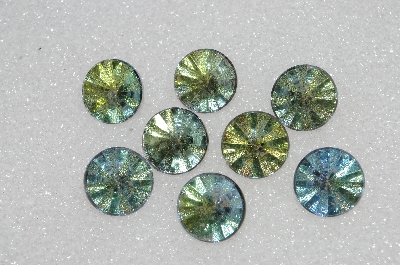 +MBA #S25-265   "Vintage Lot Of Faceted  Fancy Blue/Green Rhinestones"