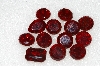 +MBA #S25-210   "Vntage Lot Of 13  Large Faceted Red Glass Rhinestones"