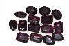 +MBA #S25-199   "Vintage Lot Of 15 DK Purple Large Faceted Glass Rhinestones"