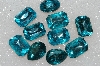 +MBA #S25-181   "Vintage Lot Of 10 Aqua Blue Large Faceted Glass Rhinestones"