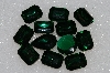 +MBA #S25-196   "Vintage Lot Of 12 Dk Green Faceted Large Glass Rhinestones"