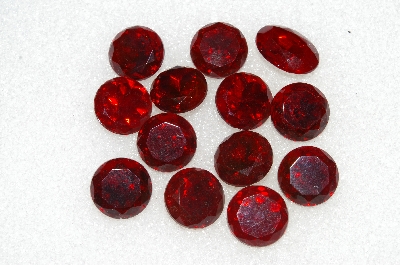 +MBA #S25-207   "Vintage Lot Of 13 Red Large Faceted Glass Rhinestones"