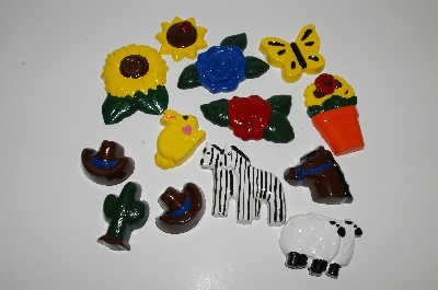 +MBA #S29-273    "Older Set Of 13 Hand Painted Plaster Ornaments"