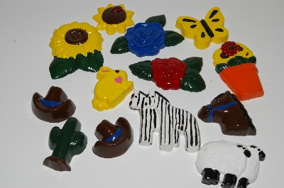 +MBA #S29-273    "Older Set Of 13 Hand Painted Plaster Ornaments"