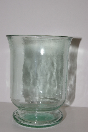 +MBA #S29-295   "2003 Riekes Spanish Green Glass Hurricane Vase"