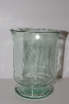 +MBA #S29-295   "2003 Riekes Spanish Green Glass Hurricane Vase"