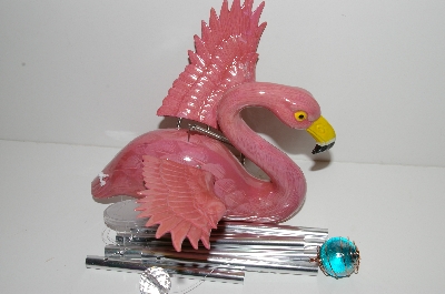 +MBA #S29-015    "2003 Windy Wings Pink Flamingo Wind Chime W/Moving Wings"