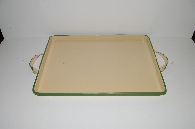 +MBA #S29-023   "2004 Tender Heart Yellow & Green Enameled Serving Tray"
