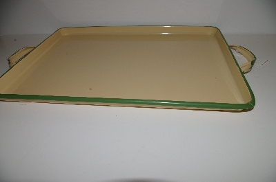 +MBA #S29-023   "2004 Tender Heart Yellow & Green Enameled Serving Tray"