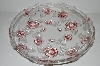 +MBA #S29-224     "2002 Large Beautiful Mikasa Walther Carmon Rose Round Glass Rose Serving Tray"