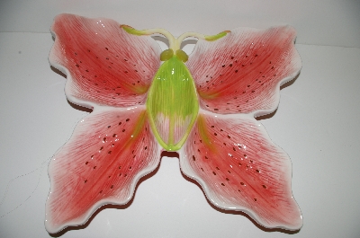 +MBA #S29-186   "Large Beautiful Butterfly Snacks & Dip Serving Platter"
