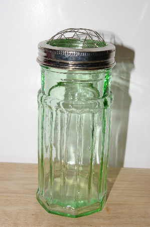 +MBA #S30-315   "2002 Set Of (2)  Small Depression Glass Green Frog Jar"