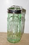 +MBA #S30-315   "2002 Set Of (2)  Small Depression Glass Green Frog Jar"