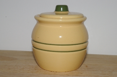 +MBA #S30-319  Set Of 2   "2004 By Tender Heart Yellow & Green Ceramic Condiment Dish With Lid"