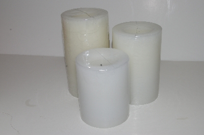 +MBA #S30-359   "2004 Candle Impressions Set Of 3 Flameless Vanilla Scented Candles"