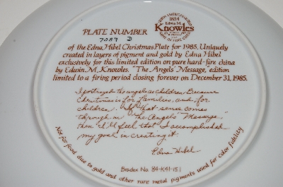 +  MBA #S30-295   "1985 Edna Hibel "The Angles Message" Collectors Plate"