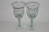 +MBA #S30-110   "2003 Riekes Spanish Green Glass Set Of 2  Wine Goblets"