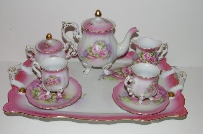 +MBA #S30-164   "Victorian Style 8 Piece Porcelain Rose Garden Tea Set"