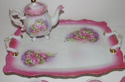 +MBA #S30-164   "Victorian Style 8 Piece Porcelain Rose Garden Tea Set"