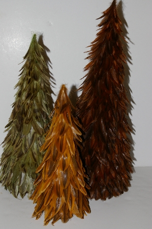 +MBA #S30-102   "2003 Set Of 3 Feather Trees"