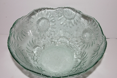 +MBA #S30-187   "Older Large Green Glass Daisy Bowl"