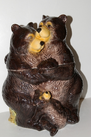 +MBA #S13-241     "Large Brown Bear 3 Bear Ceramic Cookie Jar"