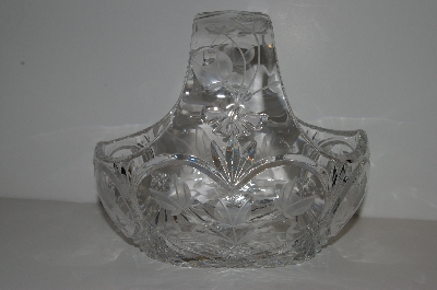 +MBA #S13-008    "1990's  Fancy Cut Floral  Crystal Basket"